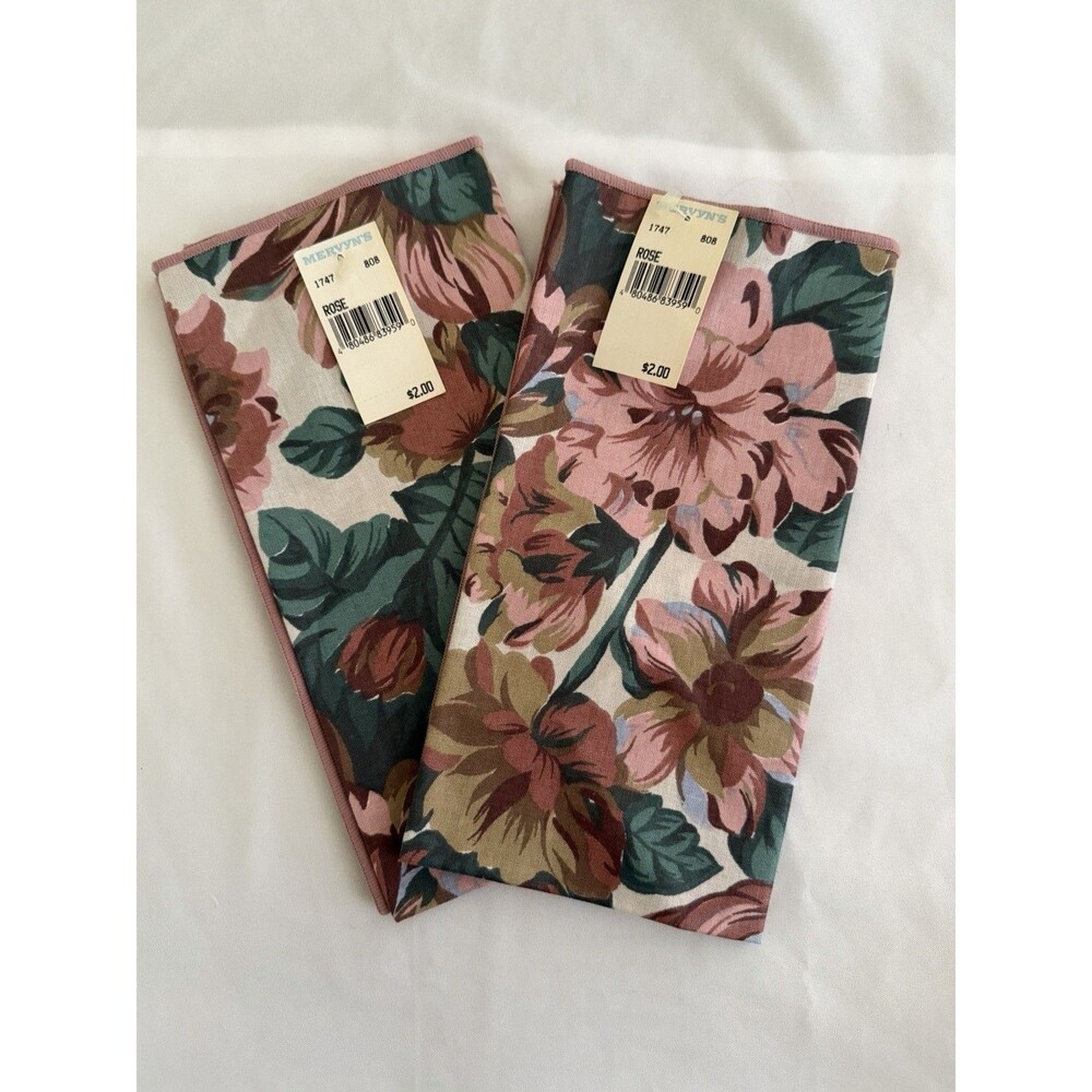 Mervyn's NWT Floral Grandmacore Napkins Pink Cotton/Poly 2pk Cottagecore